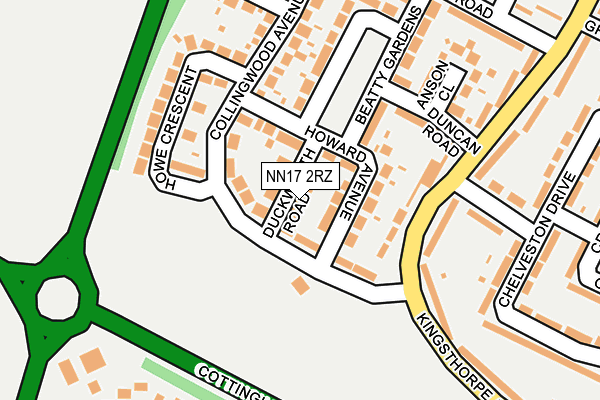 NN17 2RZ map - OS OpenMap – Local (Ordnance Survey)