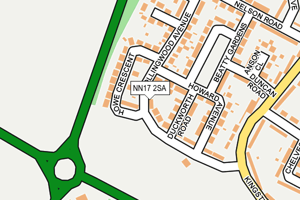 NN17 2SA map - OS OpenMap – Local (Ordnance Survey)