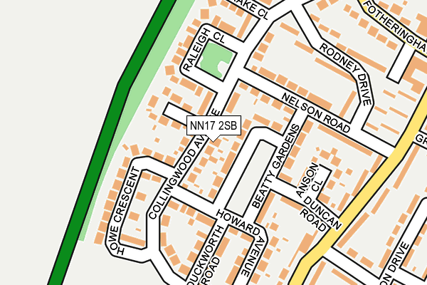 NN17 2SB map - OS OpenMap – Local (Ordnance Survey)
