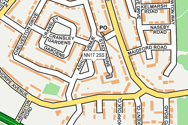 NN17 2SS map - OS OpenMap – Local (Ordnance Survey)