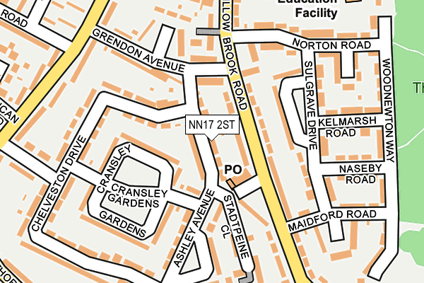 NN17 2ST map - OS OpenMap – Local (Ordnance Survey)