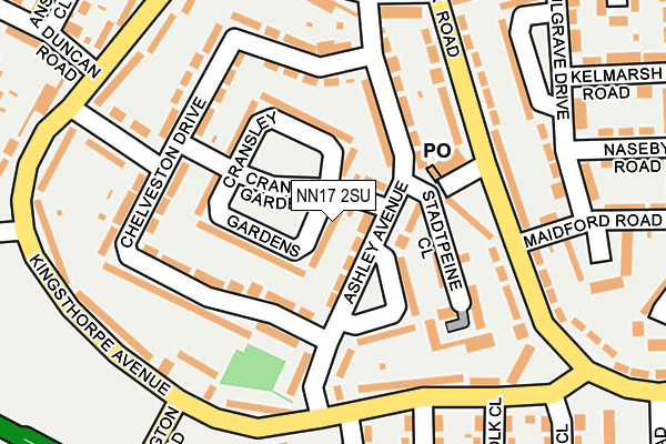 NN17 2SU map - OS OpenMap – Local (Ordnance Survey)