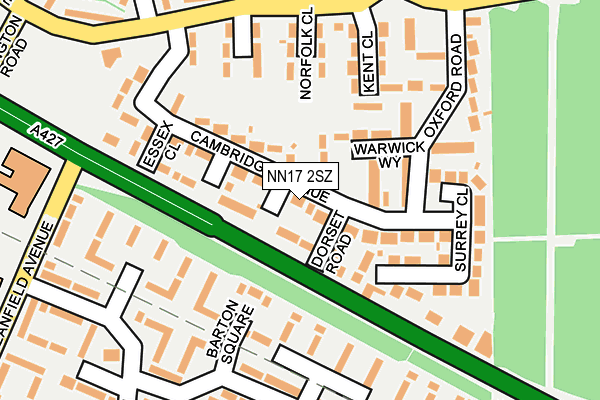 NN17 2SZ map - OS OpenMap – Local (Ordnance Survey)