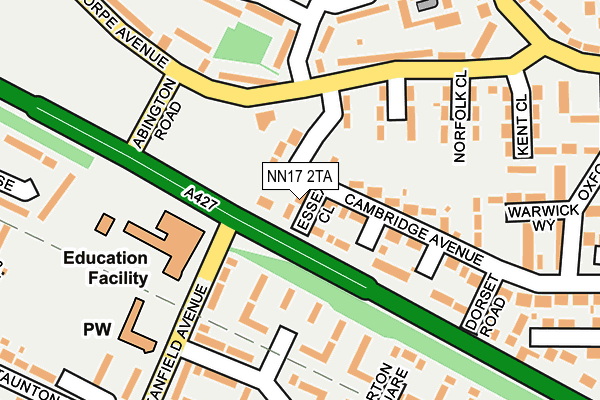 NN17 2TA map - OS OpenMap – Local (Ordnance Survey)
