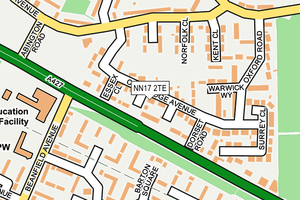 NN17 2TE map - OS OpenMap – Local (Ordnance Survey)