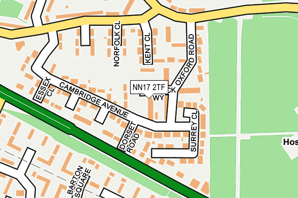 NN17 2TF map - OS OpenMap – Local (Ordnance Survey)