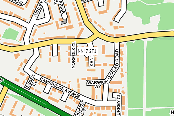 NN17 2TJ map - OS OpenMap – Local (Ordnance Survey)