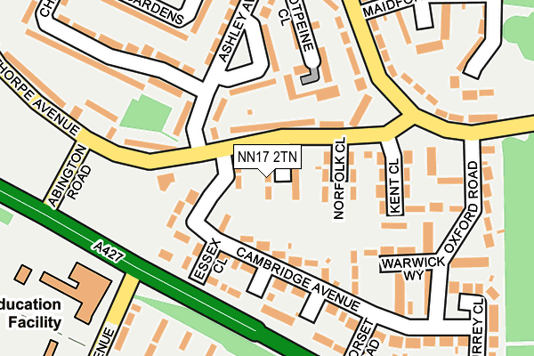 NN17 2TN map - OS OpenMap – Local (Ordnance Survey)