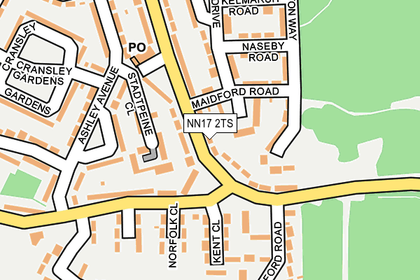 NN17 2TS map - OS OpenMap – Local (Ordnance Survey)