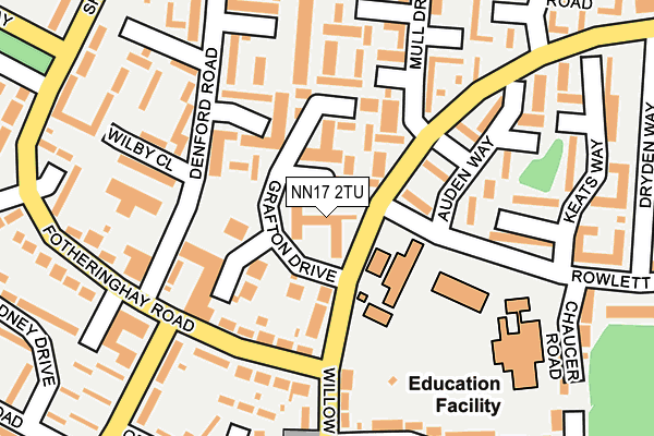 NN17 2TU map - OS OpenMap – Local (Ordnance Survey)