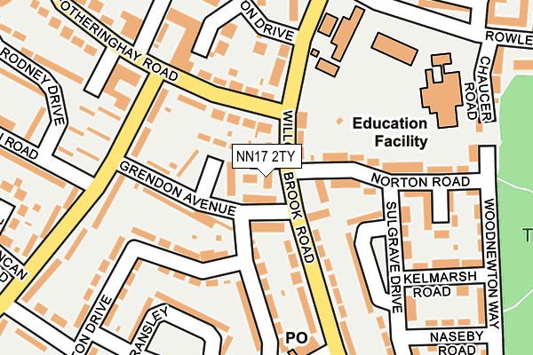 NN17 2TY map - OS OpenMap – Local (Ordnance Survey)