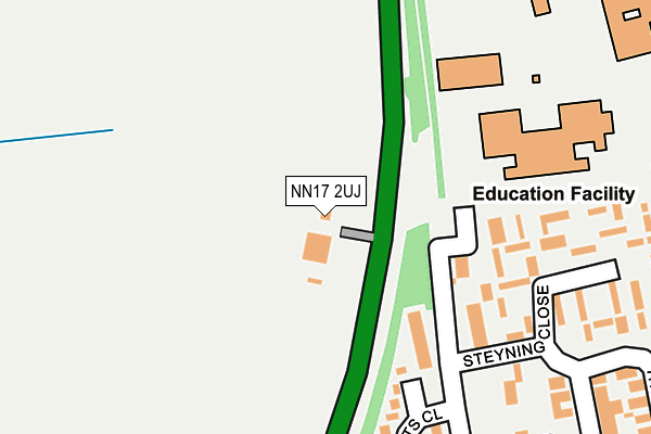 NN17 2UJ map - OS OpenMap – Local (Ordnance Survey)