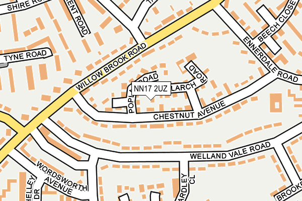 NN17 2UZ map - OS OpenMap – Local (Ordnance Survey)