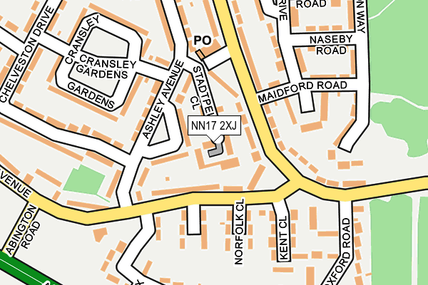 NN17 2XJ map - OS OpenMap – Local (Ordnance Survey)