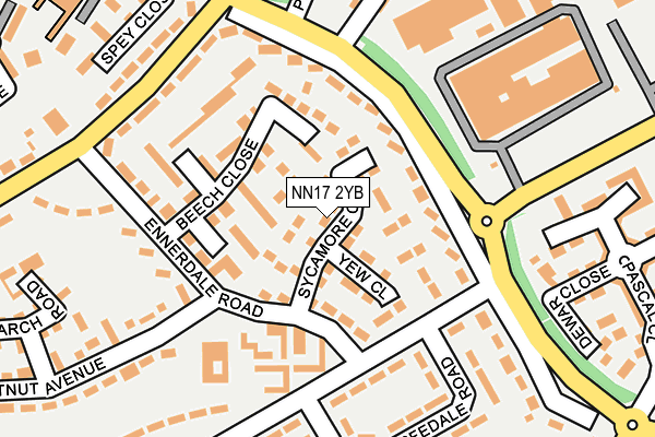 NN17 2YB map - OS OpenMap – Local (Ordnance Survey)