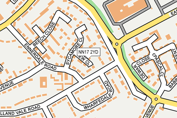 NN17 2YD map - OS OpenMap – Local (Ordnance Survey)