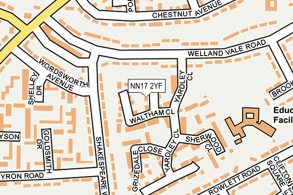 NN17 2YF map - OS OpenMap – Local (Ordnance Survey)