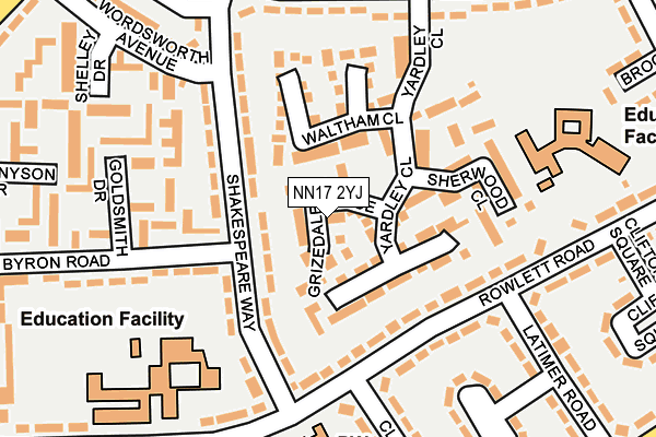 NN17 2YJ map - OS OpenMap – Local (Ordnance Survey)