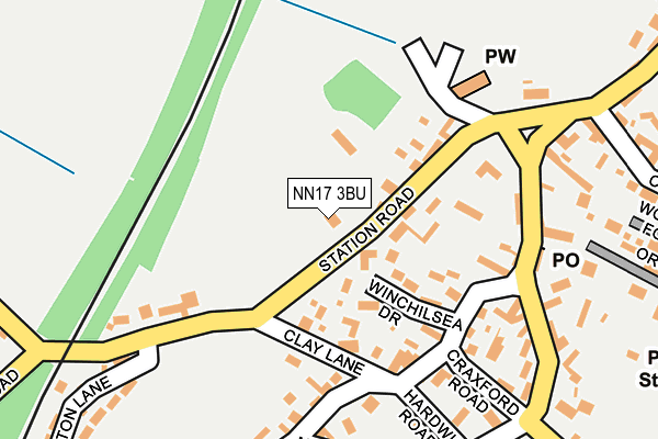 NN17 3BU map - OS OpenMap – Local (Ordnance Survey)