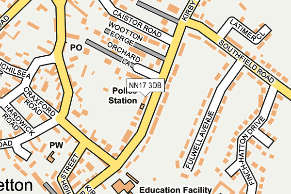 NN17 3DB map - OS OpenMap – Local (Ordnance Survey)