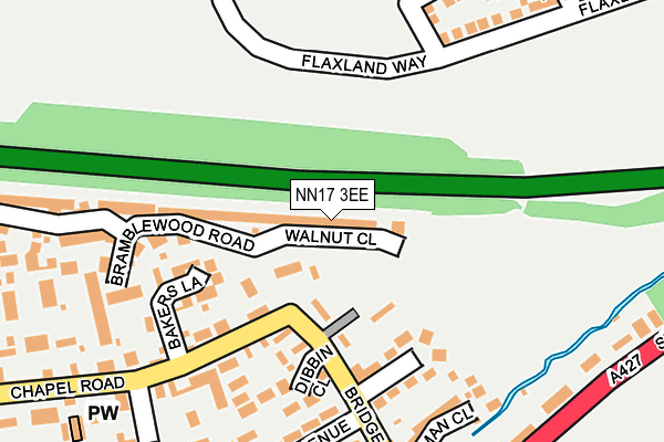 NN17 3EE map - OS OpenMap – Local (Ordnance Survey)