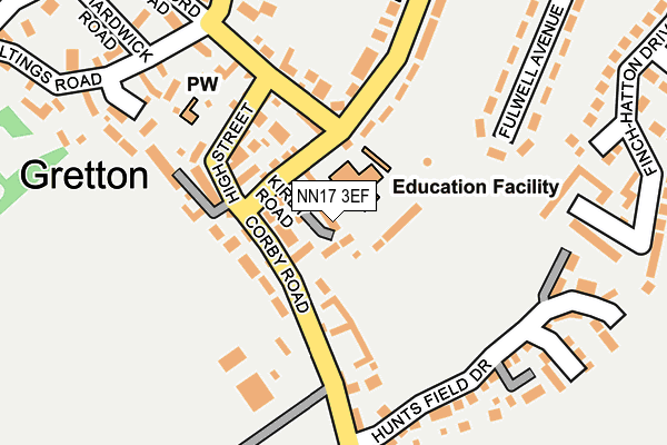 NN17 3EF map - OS OpenMap – Local (Ordnance Survey)