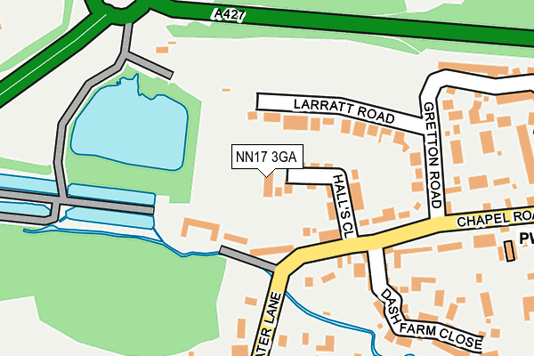 NN17 3GA map - OS OpenMap – Local (Ordnance Survey)