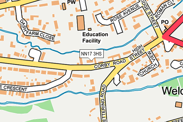 NN17 3HS map - OS OpenMap – Local (Ordnance Survey)