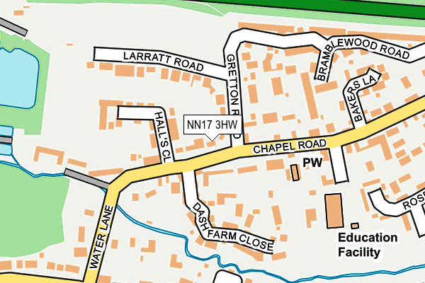 NN17 3HW map - OS OpenMap – Local (Ordnance Survey)