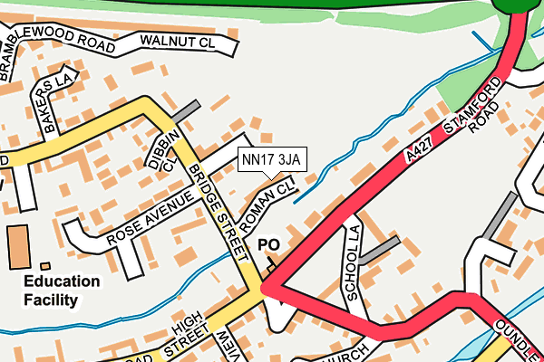 NN17 3JA map - OS OpenMap – Local (Ordnance Survey)