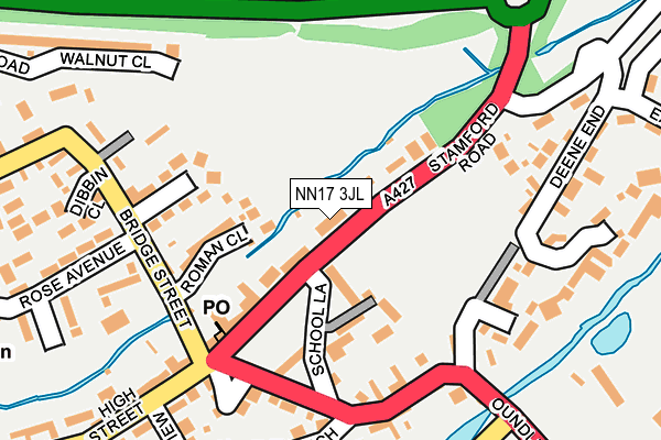 NN17 3JL map - OS OpenMap – Local (Ordnance Survey)