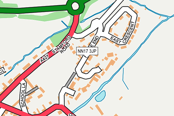 NN17 3JP map - OS OpenMap – Local (Ordnance Survey)