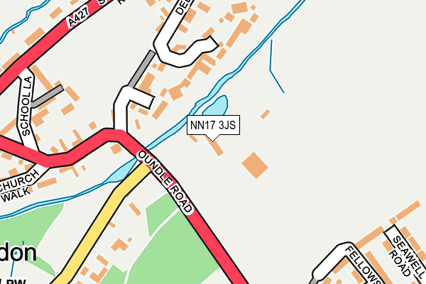 NN17 3JS map - OS OpenMap – Local (Ordnance Survey)