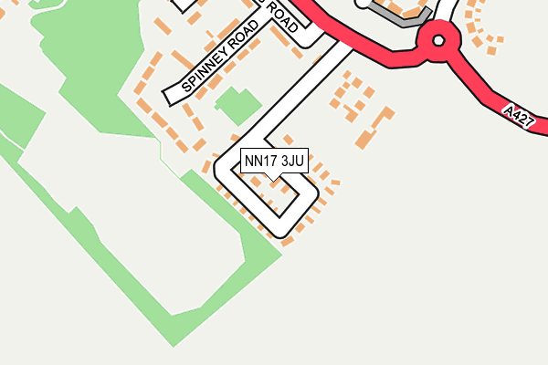 NN17 3JU map - OS OpenMap – Local (Ordnance Survey)