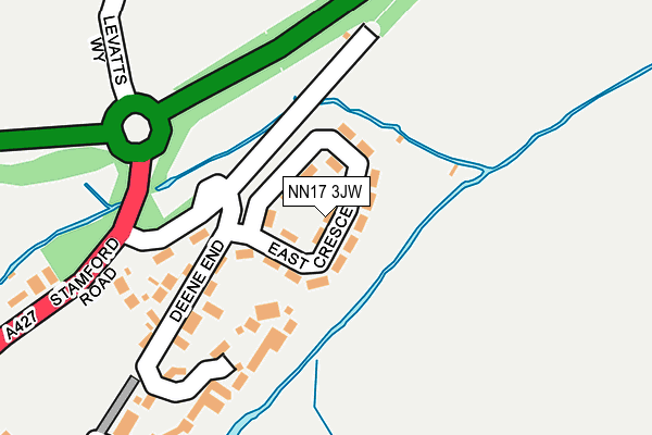 NN17 3JW map - OS OpenMap – Local (Ordnance Survey)