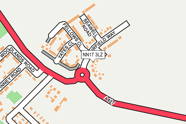 NN17 3LZ map - OS OpenMap – Local (Ordnance Survey)