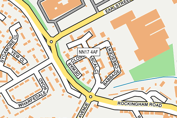 NN17 4AF map - OS OpenMap – Local (Ordnance Survey)