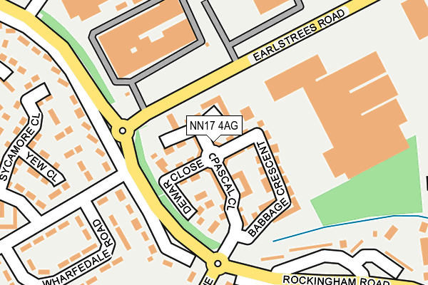NN17 4AG map - OS OpenMap – Local (Ordnance Survey)