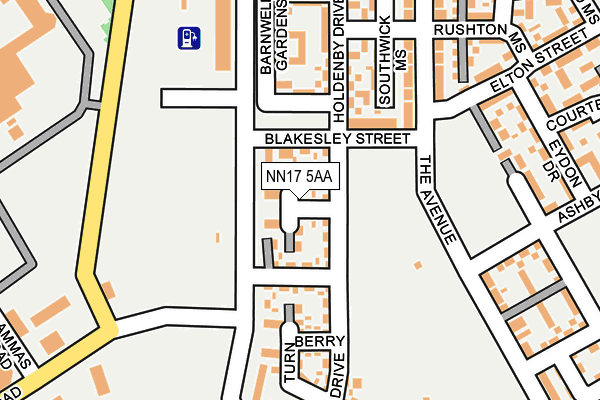 NN17 5AA map - OS OpenMap – Local (Ordnance Survey)