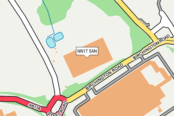 NN17 5AN map - OS OpenMap – Local (Ordnance Survey)