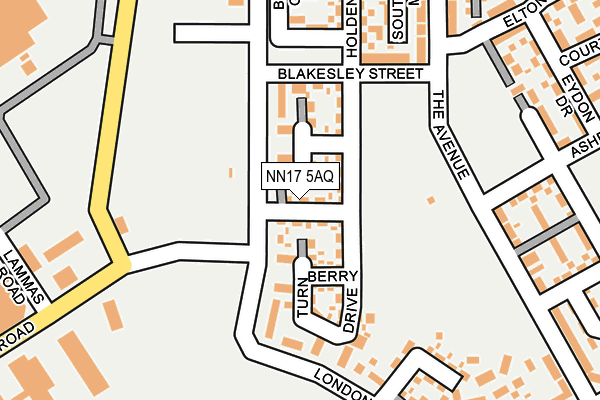 NN17 5AQ map - OS OpenMap – Local (Ordnance Survey)