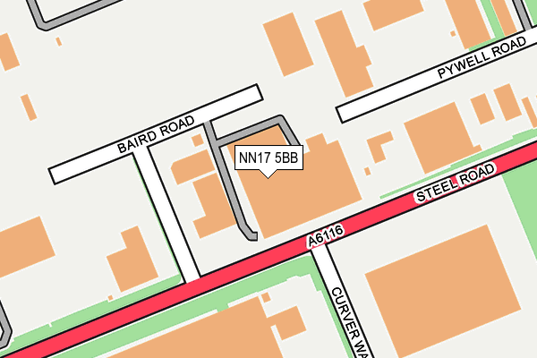 NN17 5BB map - OS OpenMap – Local (Ordnance Survey)