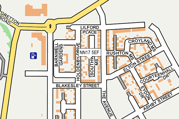 NN17 5EF map - OS OpenMap – Local (Ordnance Survey)