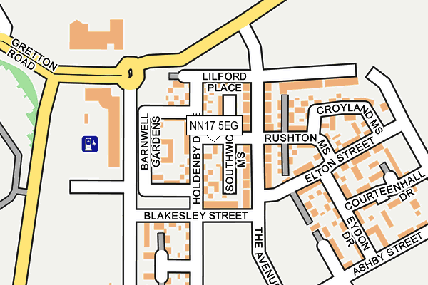 NN17 5EG map - OS OpenMap – Local (Ordnance Survey)