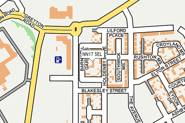 NN17 5EL map - OS OpenMap – Local (Ordnance Survey)