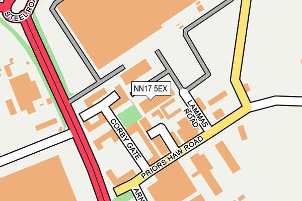 NN17 5EX map - OS OpenMap – Local (Ordnance Survey)