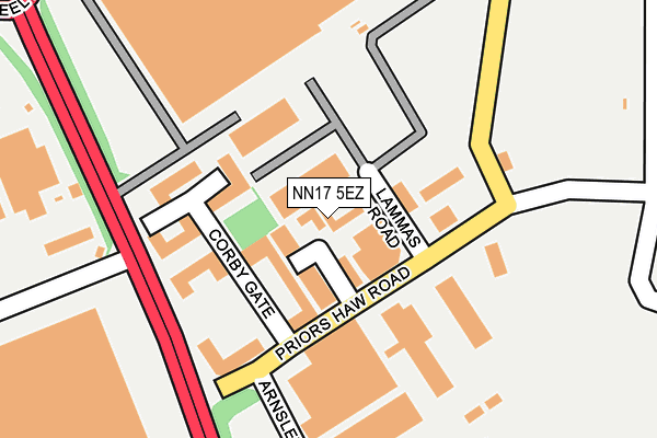NN17 5EZ map - OS OpenMap – Local (Ordnance Survey)