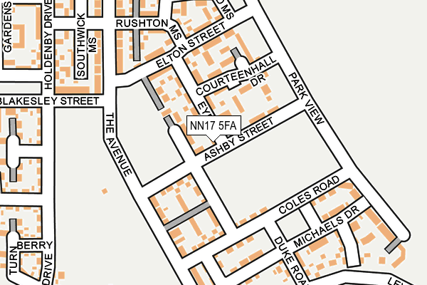 NN17 5FA map - OS OpenMap – Local (Ordnance Survey)