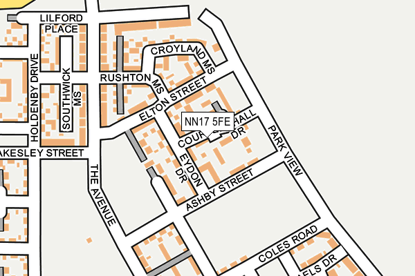 NN17 5FE map - OS OpenMap – Local (Ordnance Survey)