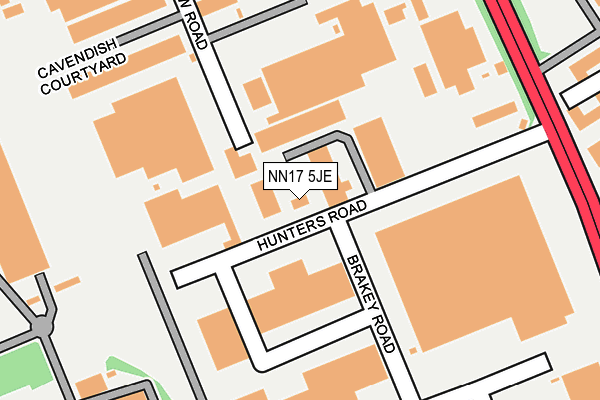 NN17 5JE map - OS OpenMap – Local (Ordnance Survey)